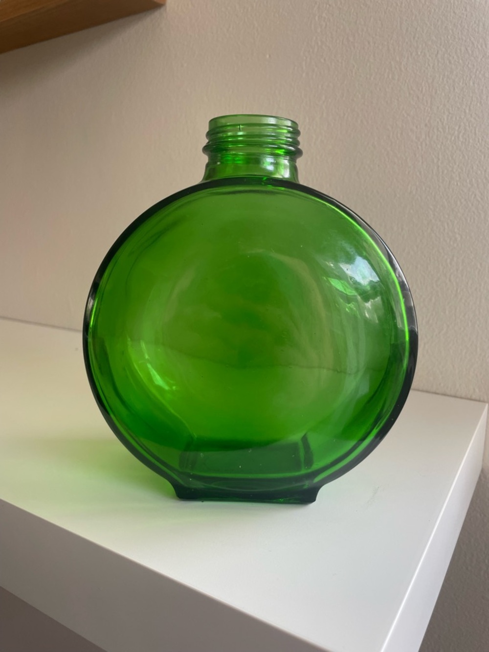 Vintage Green Glass Decorative Bottle Vase